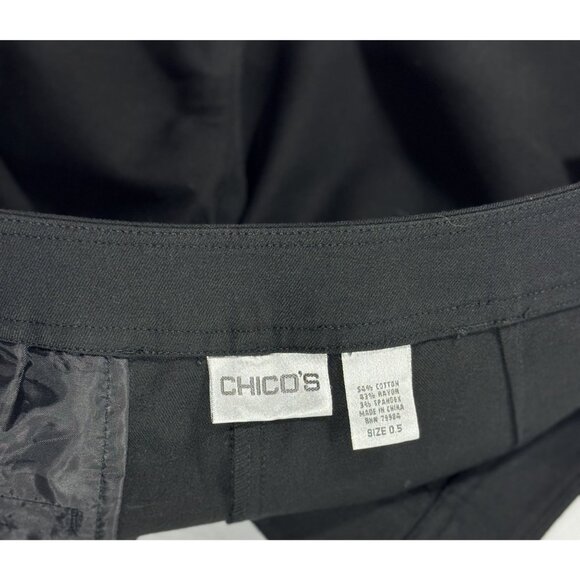 Chicos Black Tailored Cropped Dress Pants Size 0.5 Womens Cotton/Polyester Blend - Picture 4 of 4